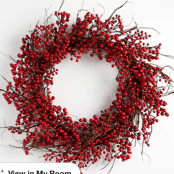 Crate and Barrel Red Berry Wreath 30" NWT - Picture 1 of 8